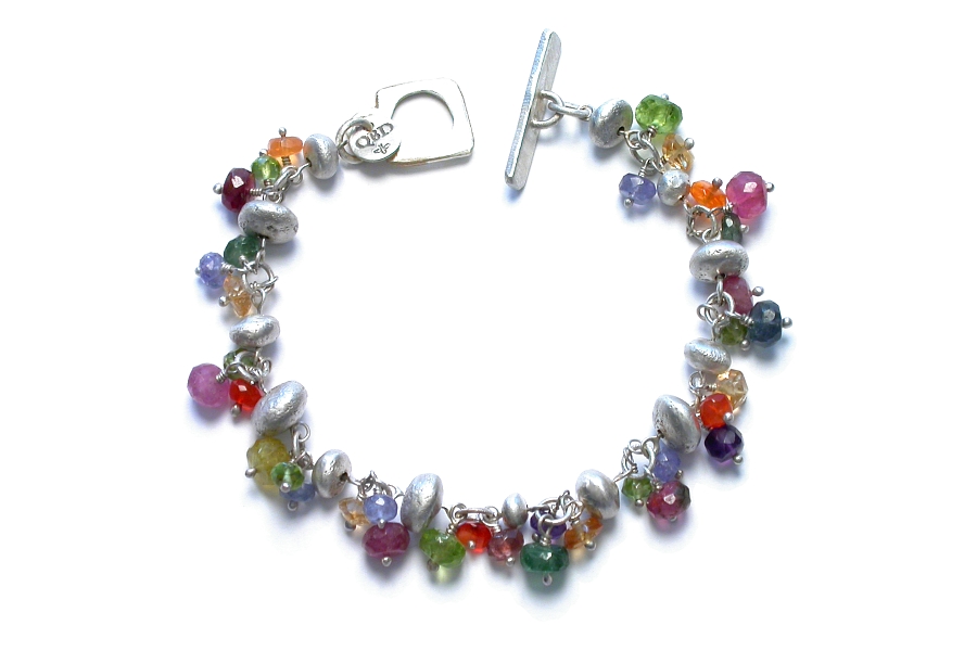multicolour & silver nugget bracelet   $320.00   item 03-035 