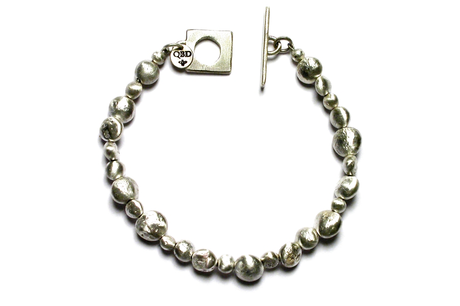 long-drilled silver nugget bracelet   $380.00   item 04-030 