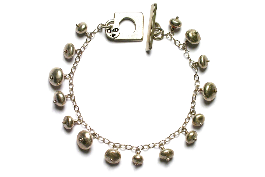 silver nugget dangle bracelet   $240.00   item 04-033 