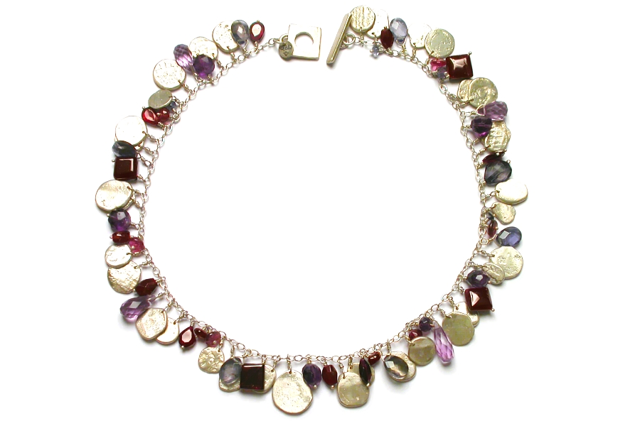 reds & purples charm neckpiece   $695.00   item 04-041 