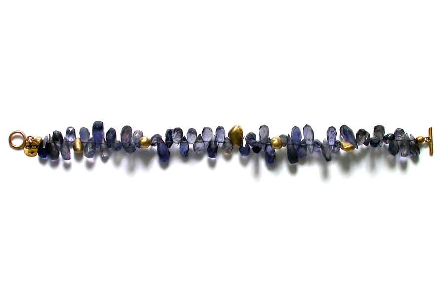 gold drop & iolite briolette bracelet   $395.00   item 04-183 