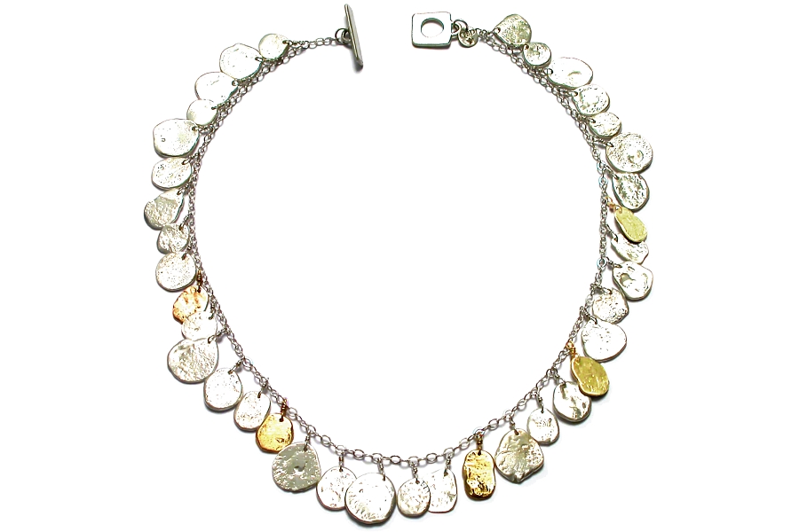 gold & silver disc charm neckpiece   $840.00   item 04-401 