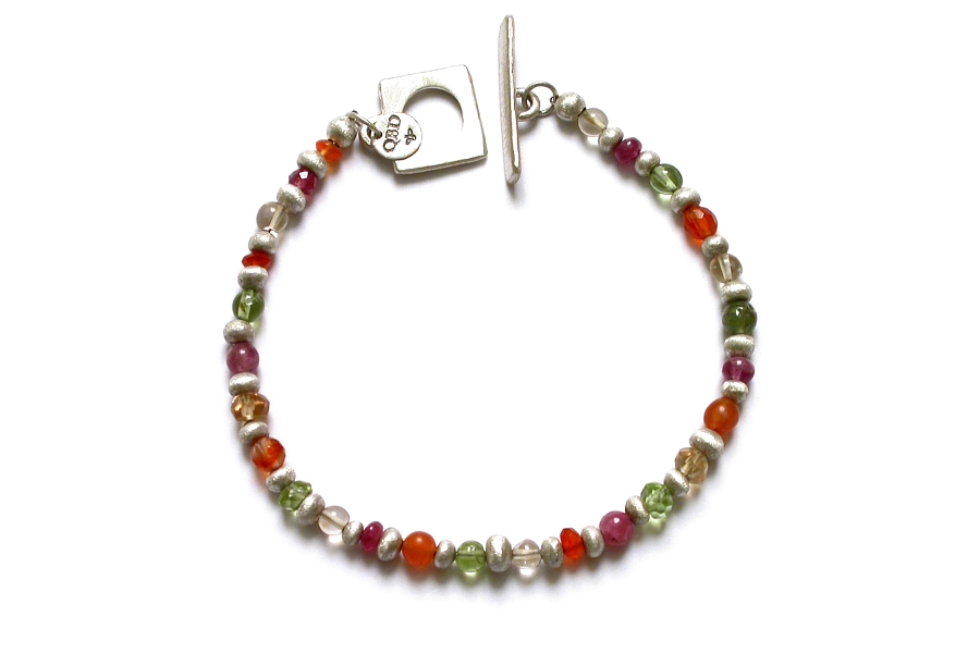 silver mini-nugget & citrus bracelet   $195.00   item 05-024 