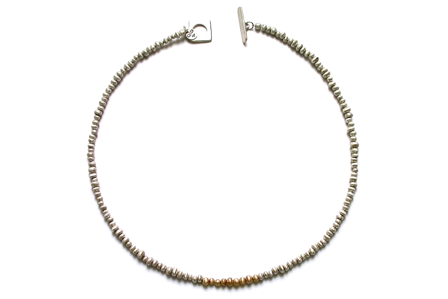 silver mini-nugget with gold mini-nugget line neckpiece   $795.00   item 05-025 