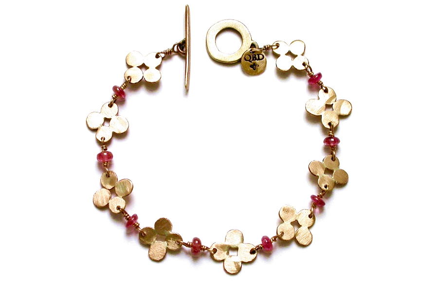gold bloom & pink tourmaline bracelet   $480.00   item 05-042 
