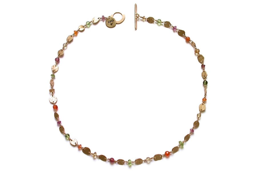 gold mini-disc & citrus neckpiece   $995.00   item 05-081 