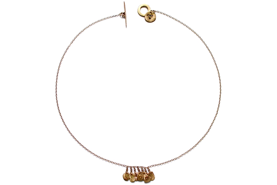 gold 7 mini-disc neckpiece   $220.00   item 05-088 