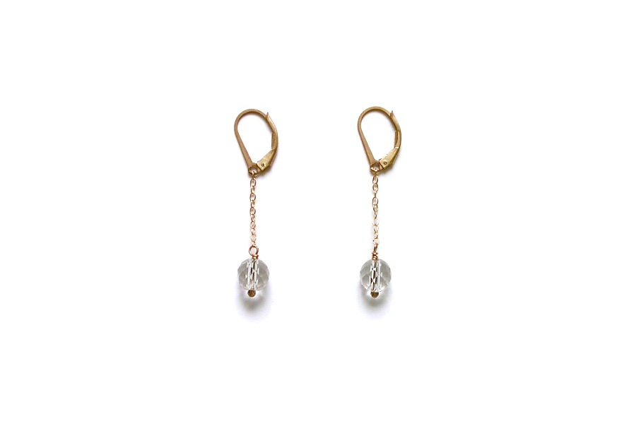 faceted rock crystal short dangle earrings   $70.00   item 05-110 