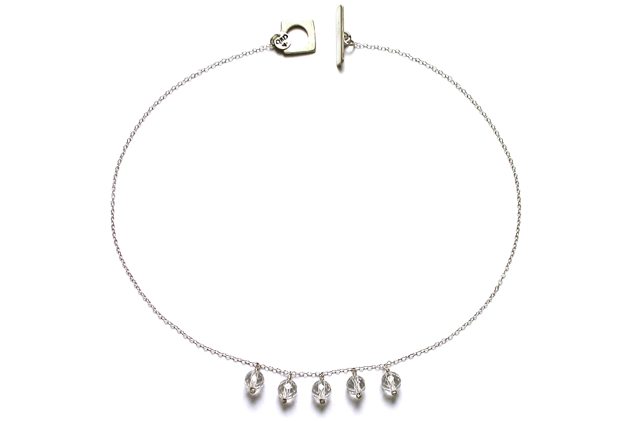faceted rock crystal round 5 neckpiece   $110.00   item 05-117 
