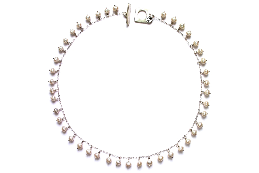 white freshwater pearl dangle neckpiece   $225.00   item 05-118 
