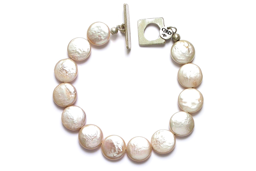 large white coin pearl bracelet   $195.00   item 05-120 