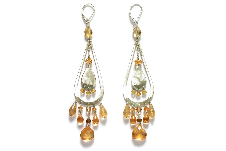 superfancy citrine & tourmaline silver drop earrings   $280.00   item 06-102 