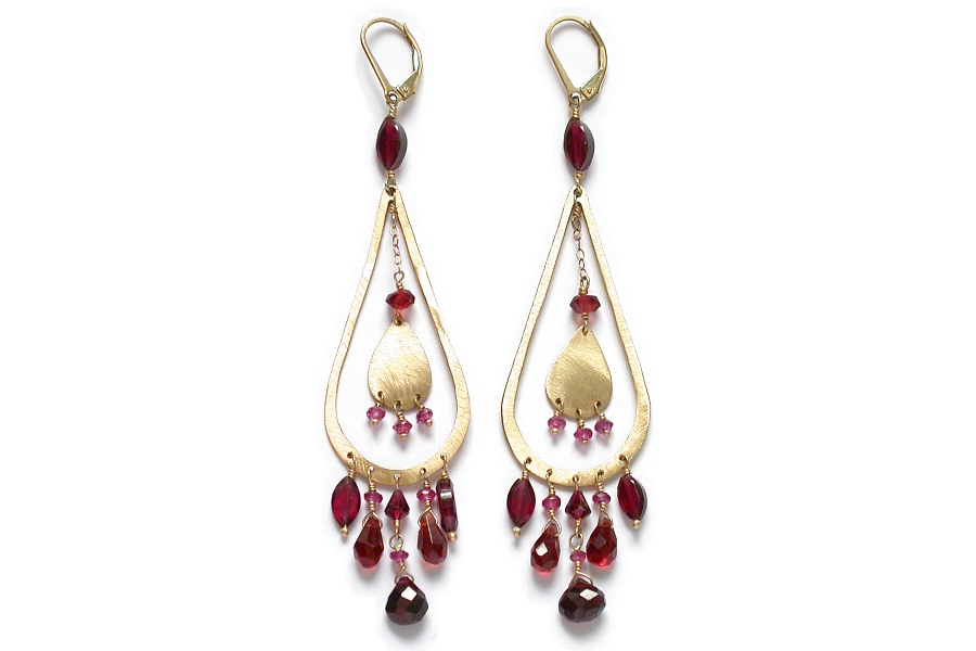 superfancy garnet & 10K gold drop earrings   $495.00   item 06-114 