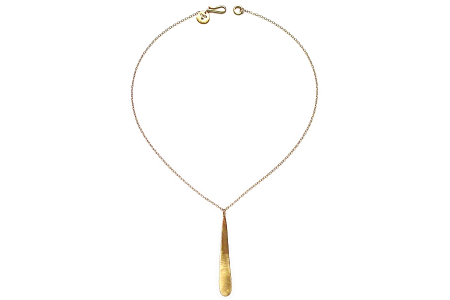 10K gold long flat drop neckpiece   $150.00   item 06-125 