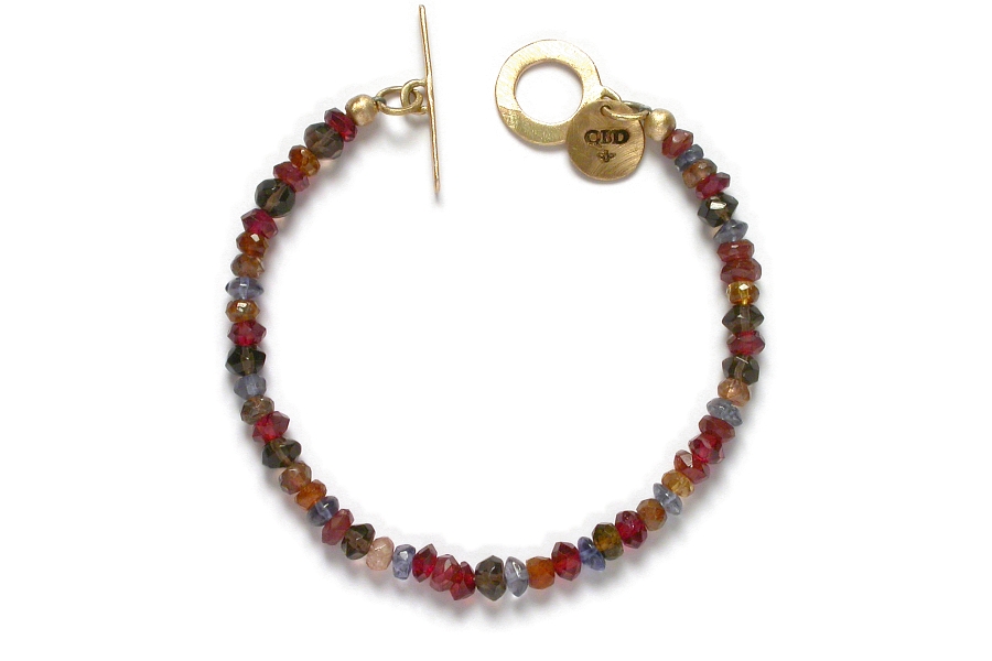 garnet, iolite, smoky quartz, andalusite & tourmaline bracelet   $165.00   item 06-131 