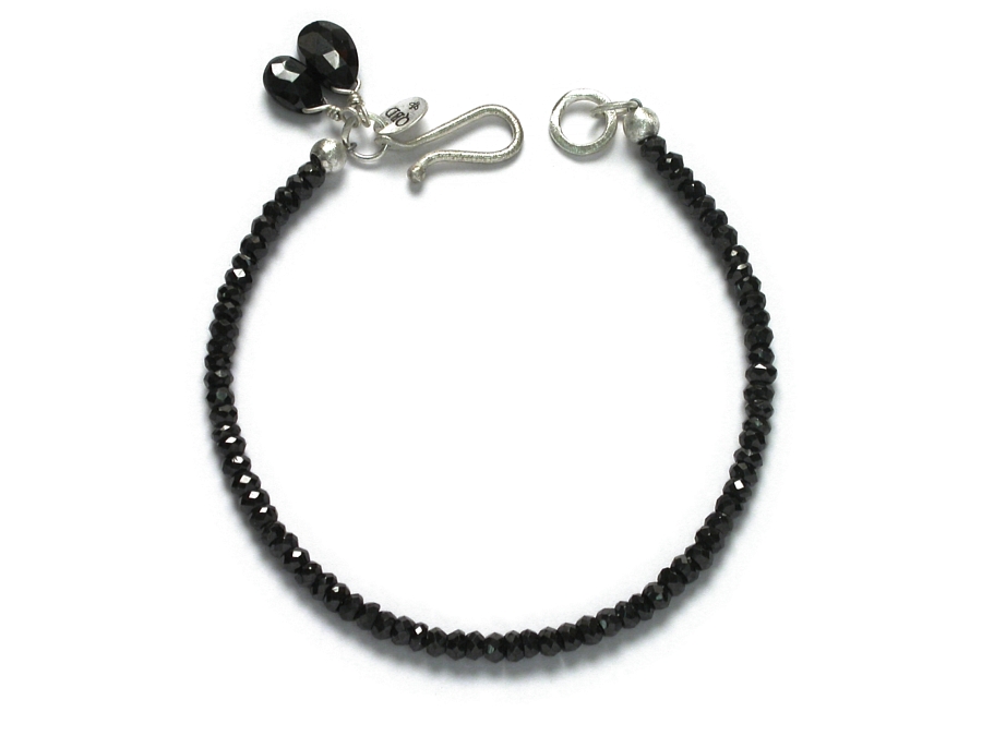 black cz rondelle bracelet   $110.00   item 06-214 