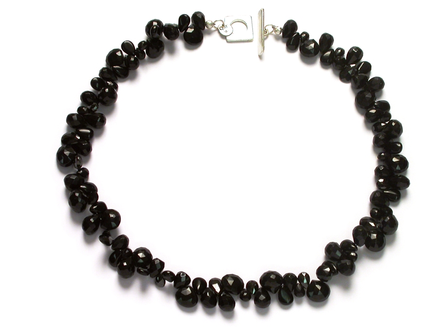 mixed onyx & black cz briolette neckpiece   $295.00   item 06-219 