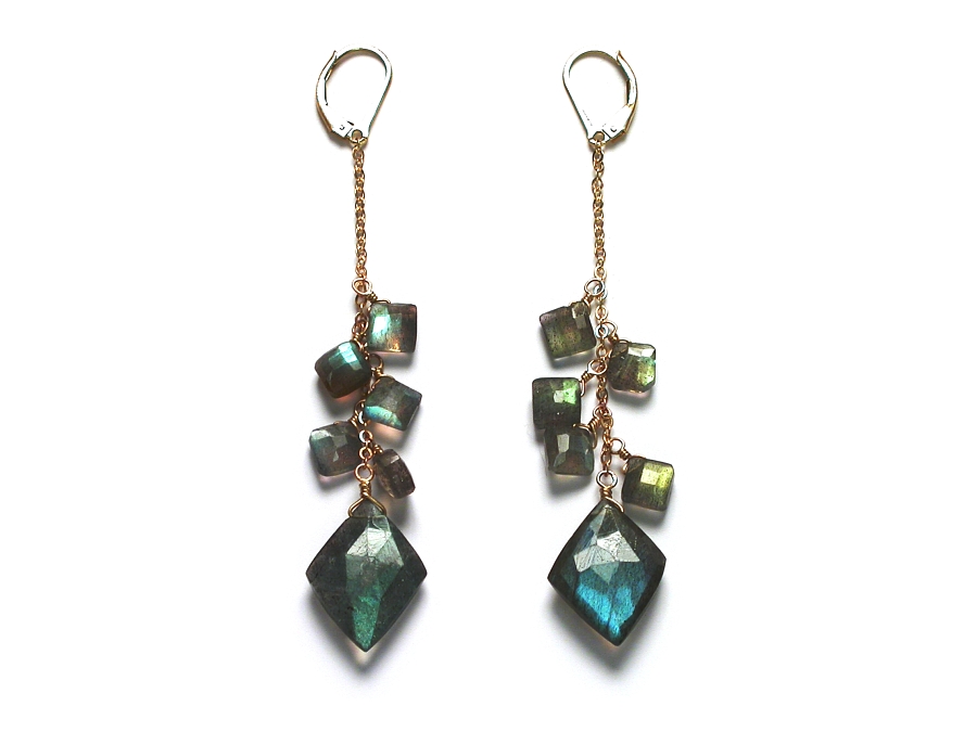 labradorite 'kite' earrings   $130.00   item 06-231 