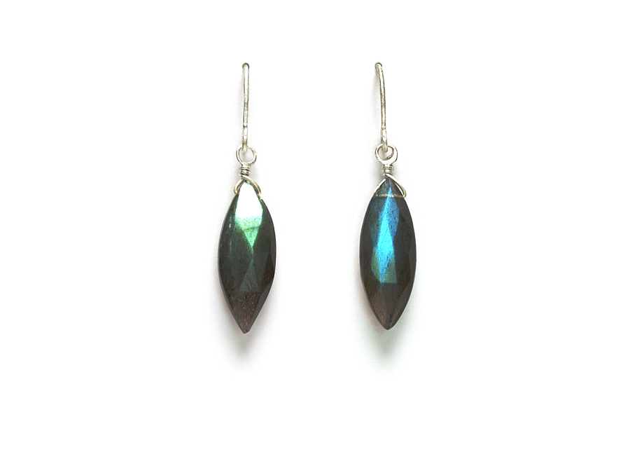 simple labradorite marquis earrings   $45.00   item 06-234 