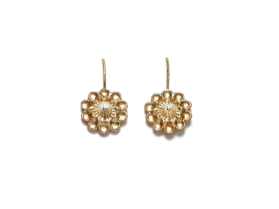 gold indian flower earrings   $350.00   item 07-105 