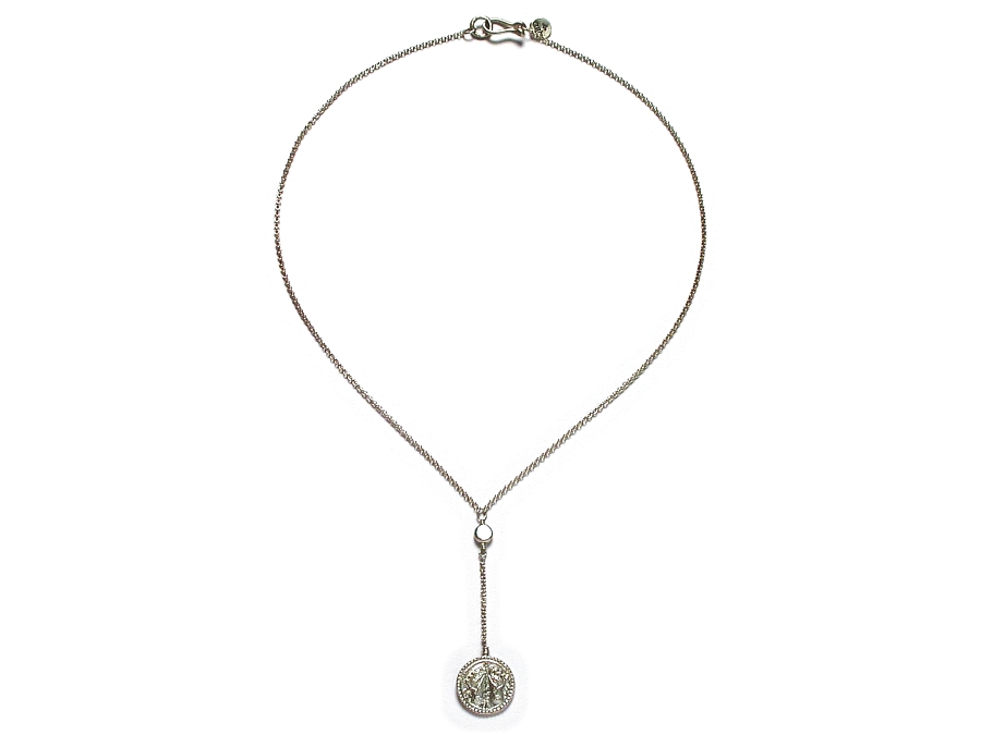 silver buddha-feet indian charm Y neckpiece   $130.00   item 07-125 