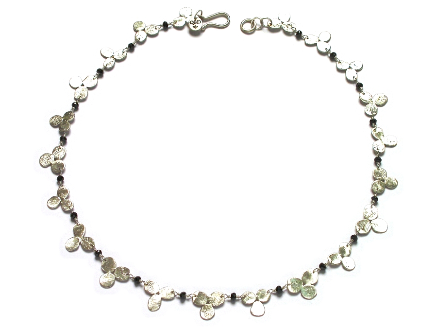 silver clover & black cz neckpiece   $295.00   item 07-136 