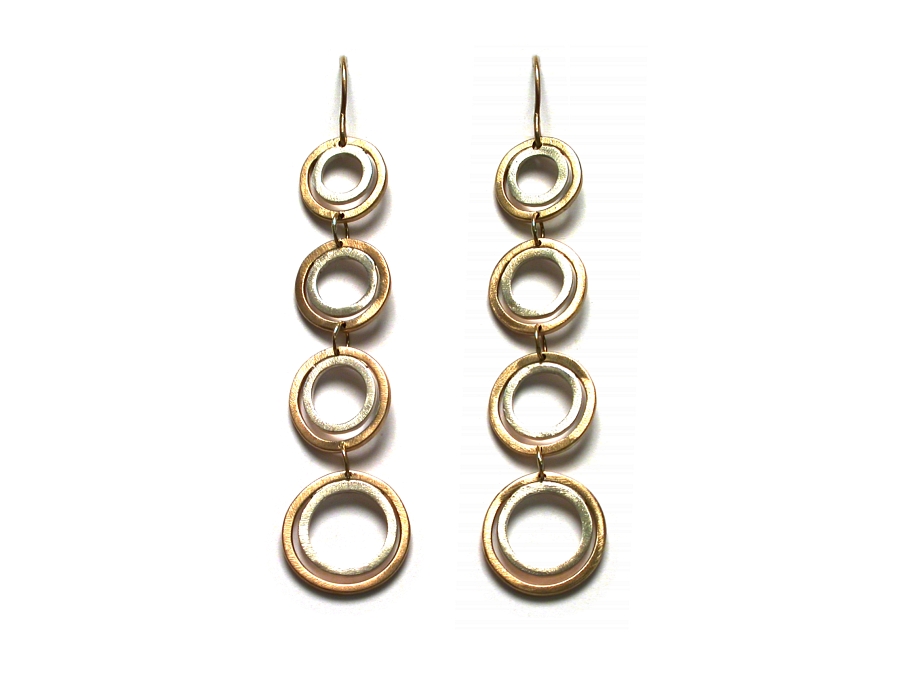 gold & silver 4 double link earrings   $395.00   item 07-200 