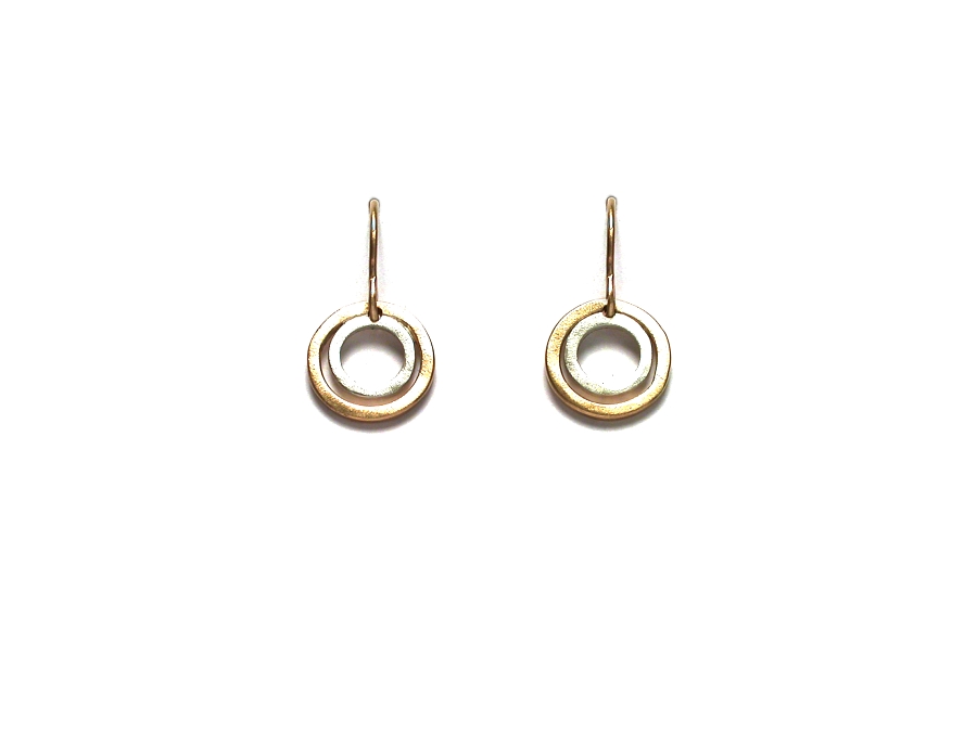 small gold & silver double-link earrings   $95.00   item 07-208 