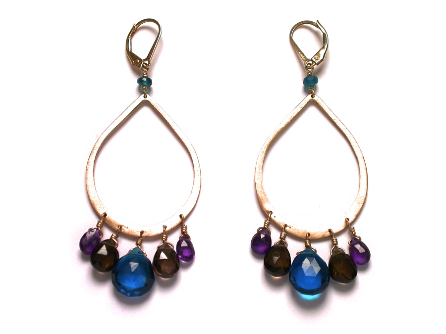 gold open drop 'LUX' earrings   $360.00   item 07-214 