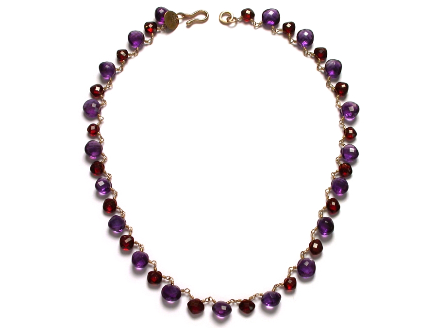 garnet & amethyst 'ascher cut' neckpiece   $350.00   item 07-218 