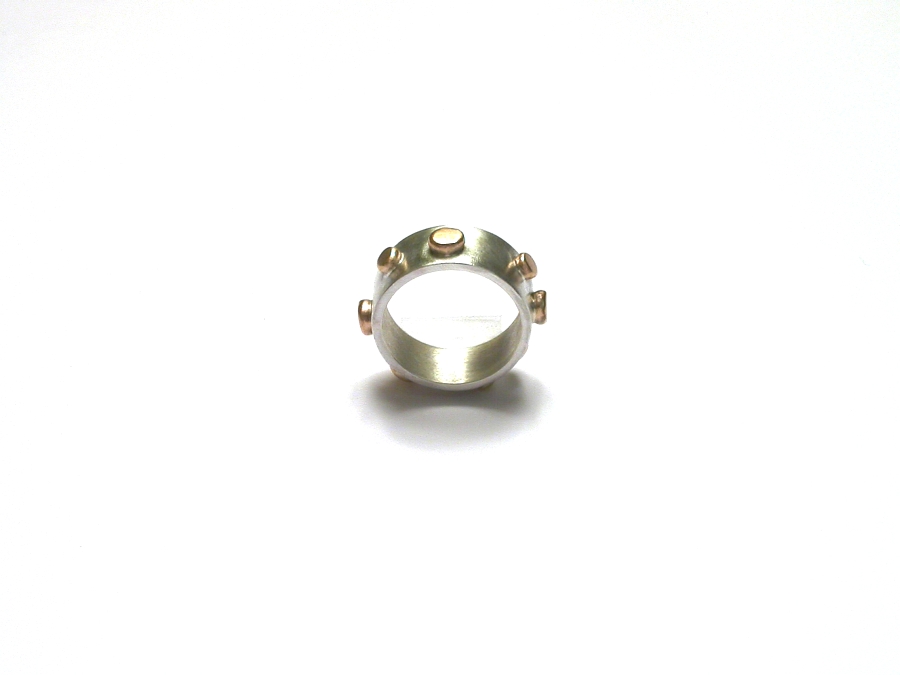 silver band & gold dot ring   $245.00   item 07-222 