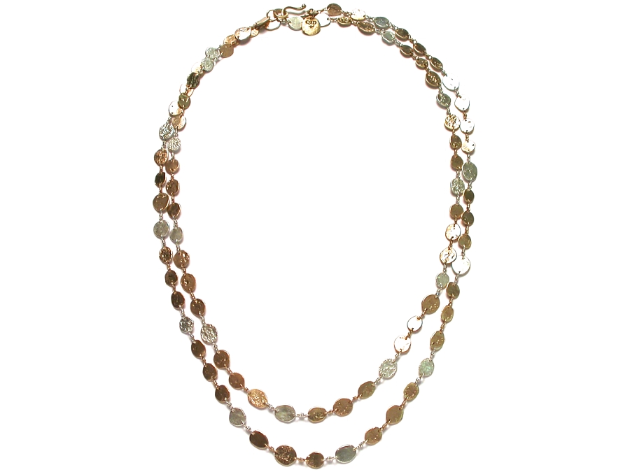 gold & silver mini-disc 42 inch neckpiece   $2,995.00   item 07-224 