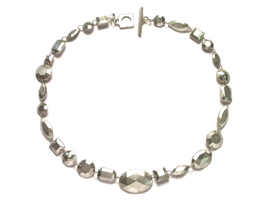 faceted silver 'gem' neckpiece   $660.00   item 07-232 