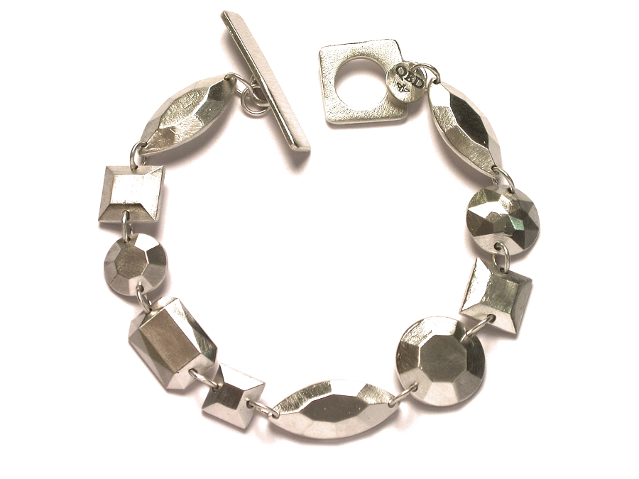 faceted silver 'gem' bracelet   $310.00   item 07-244 