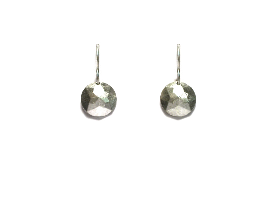 silver multifaceted circle 'gem' earrings   $95.00   item 07-247 