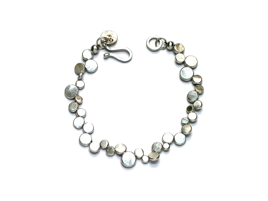 top-drilled silver dot bracelet   $360.00   item 09-104 