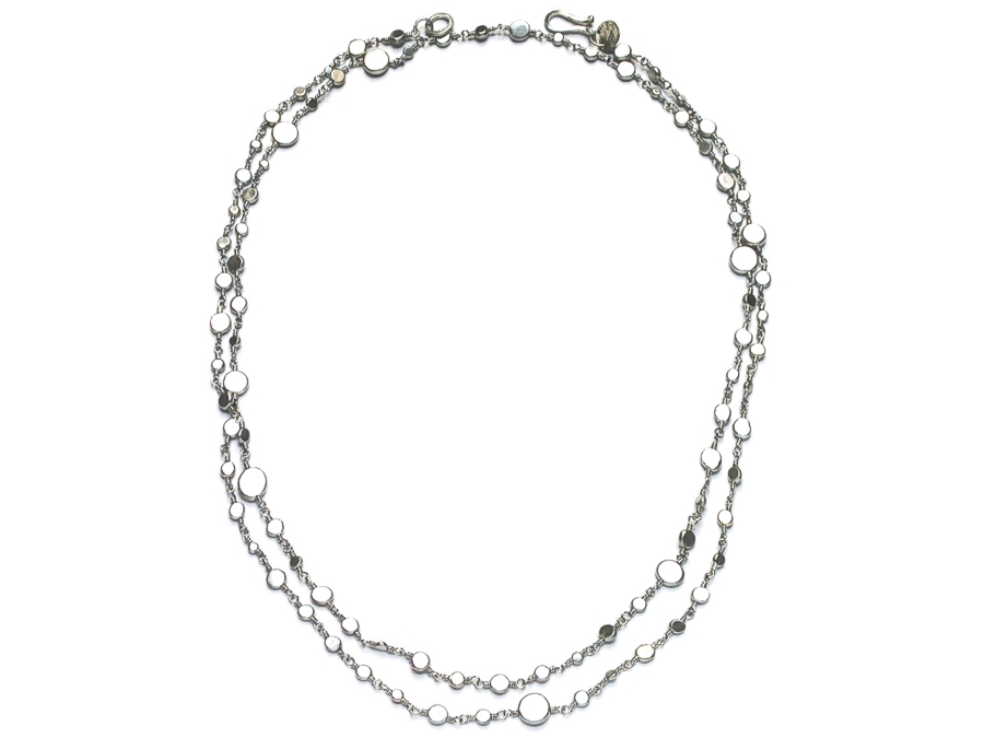 wired 40inch silver dot neckpiece   $695.00   item 09-114 