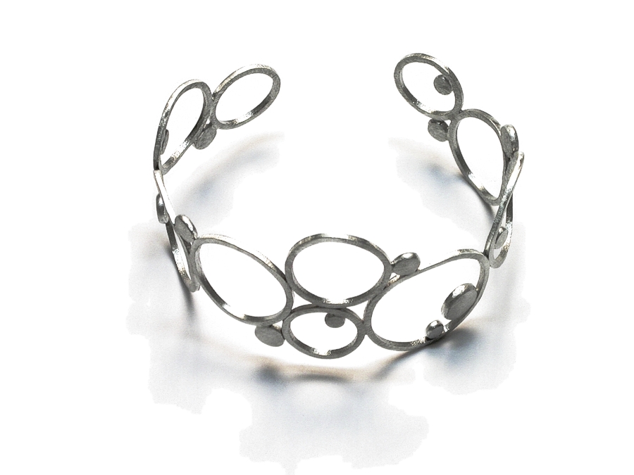 silver link & dot 'molecule' cuff   $270.00   item 09-121 