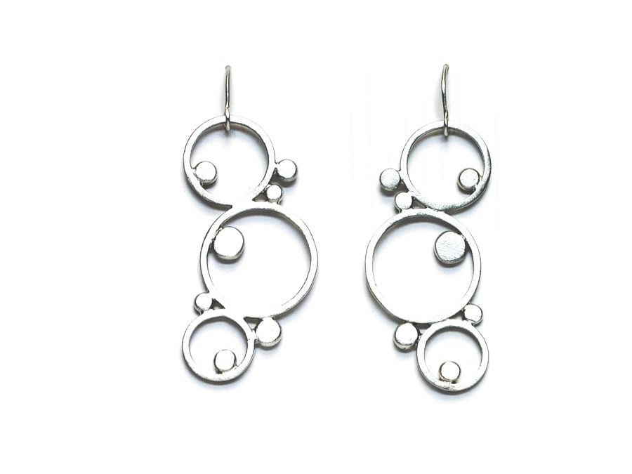silver link & dot 'molecule' earrings   $180.00   item 09-122 