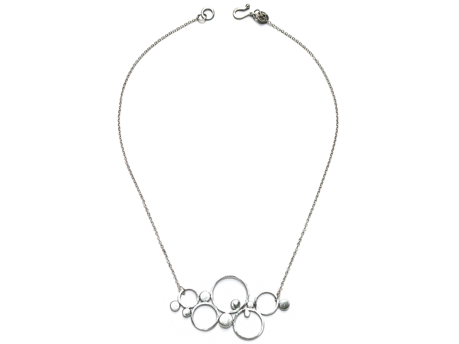 silver link & dot 'molecule' pendant neckpiece   $220.00   item 09-130 
