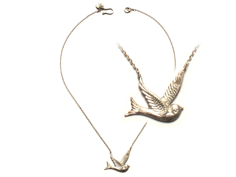 cast silver swallow pendant   $175.00   item 10-137 