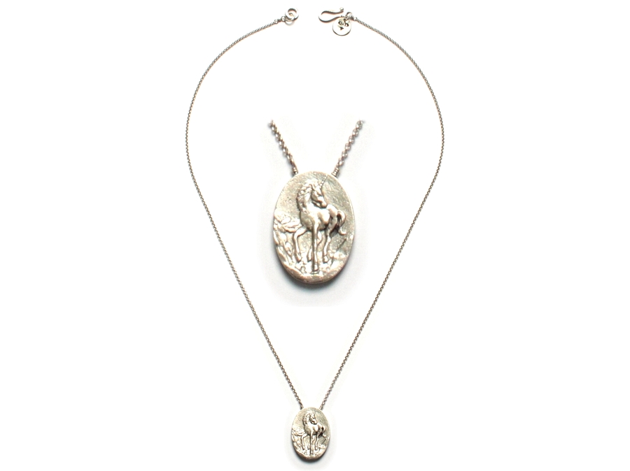 cast silver unicorn pendant   $175.00   item 10-140 