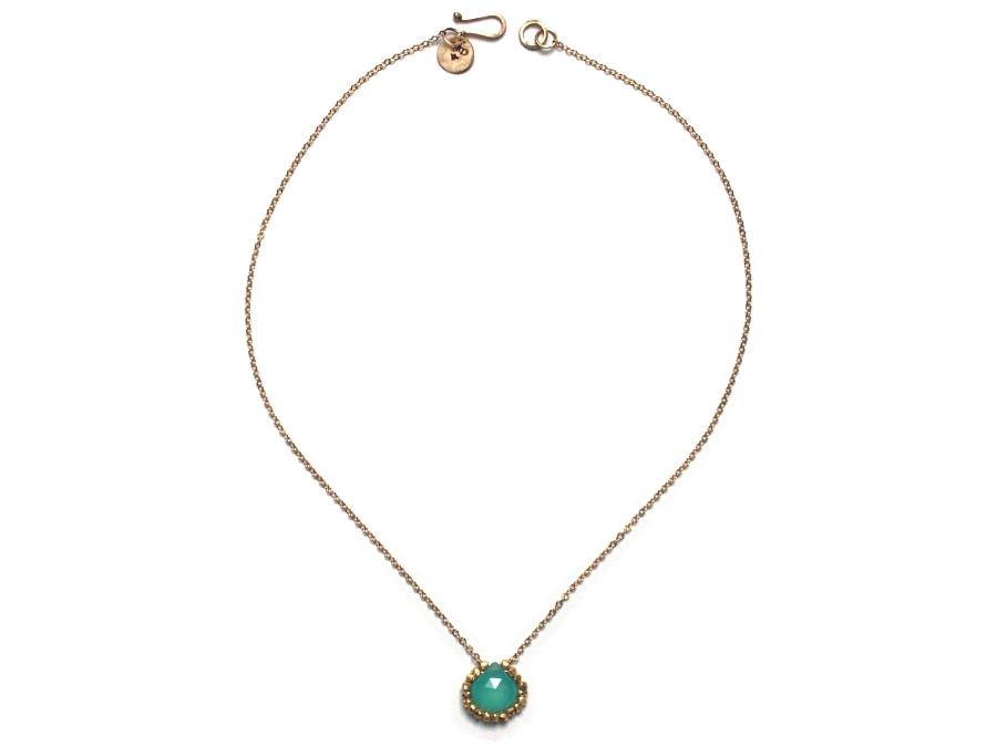 vermeil & aqua chalcedony 'woven' pendant   $180.00   item 10-145 