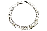 silver disc charm neckpiece   $595.00   item 03-007 