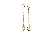 gold disc on gold chain earrings   $180.00   item 03-022 