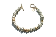 silver & gold nugget bracelet   $1,395.00   item 03-034 