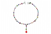 multicolour & carnelian briolette Y neckpiece   $275.00   item 03-036 