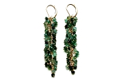 emerald & apatite extra-long cluster earrings   $295.00   item 03-068 