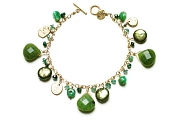 gold & greens charm bracelet   $295.00   item 03-069 