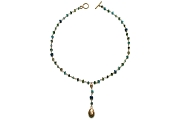 apatite & gold drop neckpiece   $595.00   item 03-071 